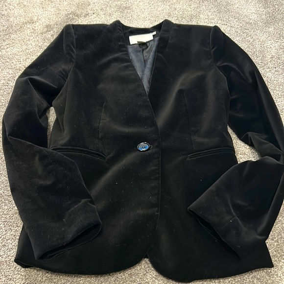H&am Black Velvet Blazer - Picture 1 of 5